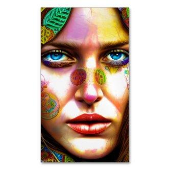 Hippie Women Portrait Graphic  Magnet