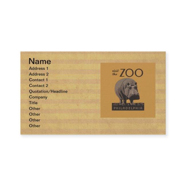 Hippopotamus vintage hippo zoo poster wpa