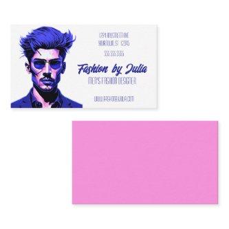 Hipster in Blue Men's Fashion Style Hair Model