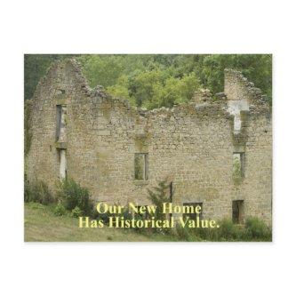 Historical Value Home 2 - Funny Change of Address Announcement Postcard