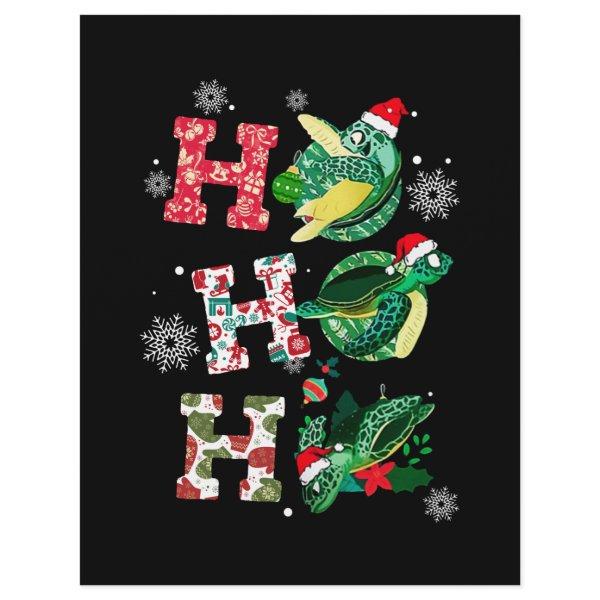 Ho Ho Ho Santa Turtles Christmas Ornaments Decor Letterhead