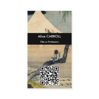 Hokusai - Boy Viewing Mount Fuji - QR Code