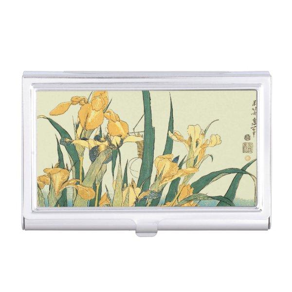 Hokusai grasshopper and iris Japan  Case