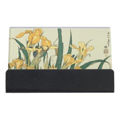 Hokusai grasshopper and iris Japan Desk  Holder