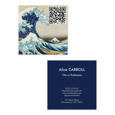 Hokusai - The Great Wave off Kanagawa - QR Code Square