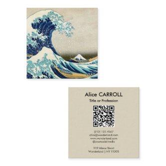 Hokusai - The Great Wave off Kanagawa - QR Code Square