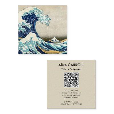 Hokusai - The Great Wave off Kanagawa - QR Code Square