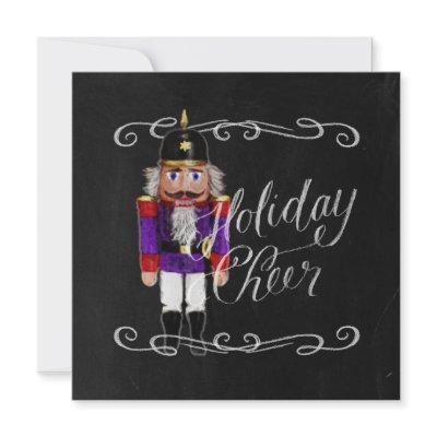 Holiday Cheer Chalkboard Purple and Red Nutcracker