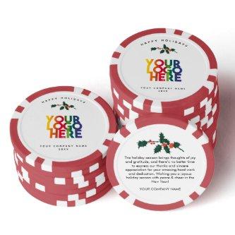 Holiday Corporate Business Logo Christmas Card Poker Chips