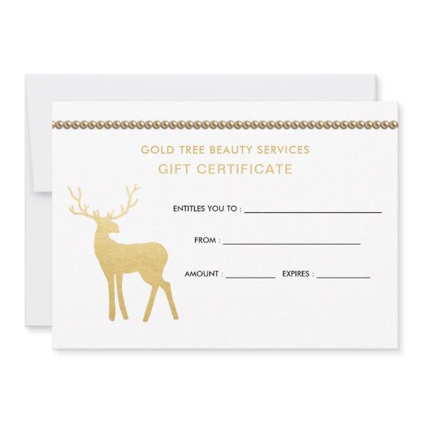 Holiday Gold Antler Stag | Gift Certificate