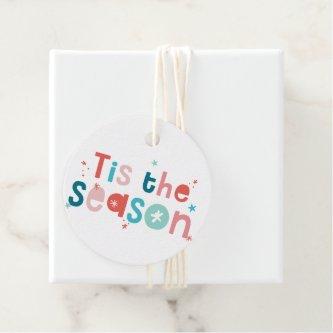 HOLIDAY WRAPPING fun typography tis the season Favor Tags