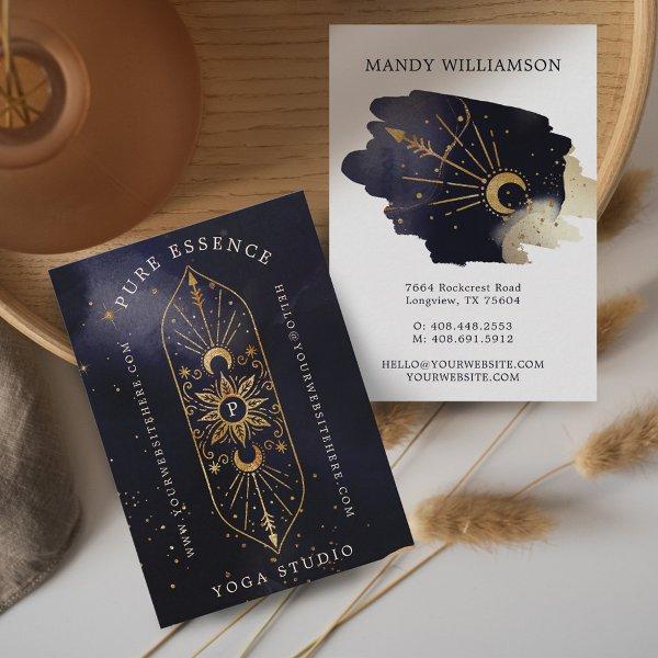 Holistic Celestial Sun & Moon Dark Ink Monogram
