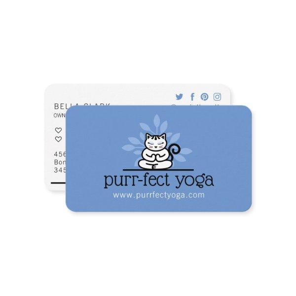 Holistic Yoga Cat Meditating Yoga Pose Blue