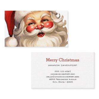 Holly Jolly Santa Claus Retro Style Christmas