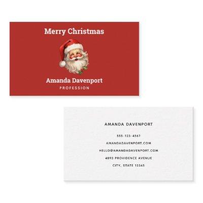 Holly Jolly Santa Claus Retro Style Christmas