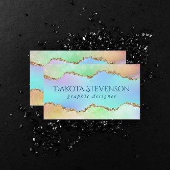 Holo Agate | Faux Iridescent Pastel Ombre Marble