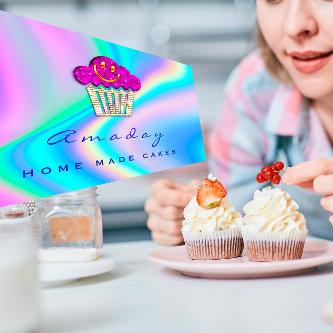 Holograph Bakery Home Made Cakes Logo Muffin Smile