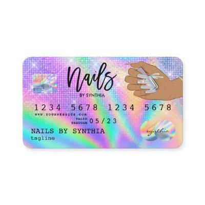 Holograph  Credit Card Nail Tech