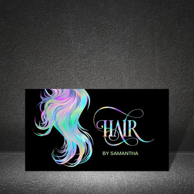 Holograph Hair stylist typography hair extension