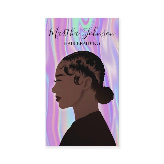 Holographic Afro American Braids Braiding QR Code