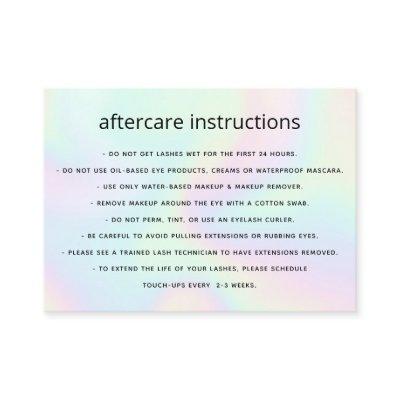 Holographic  AfterCare for Lash Extensions