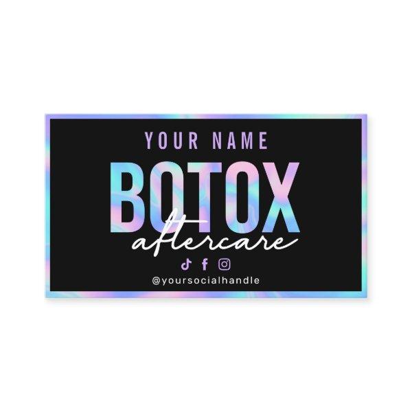 Holographic Botox Aftercare Card
