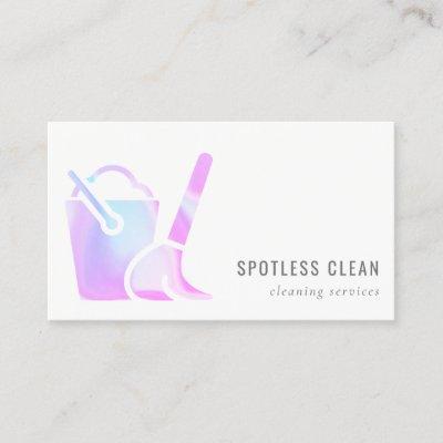 Holographic Bucket Broom Cleaner Cleaning Service
