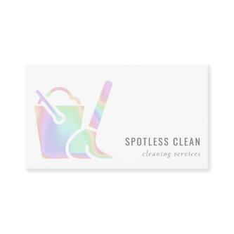 Holographic Bucket Broom Cleaner Cleaning Service