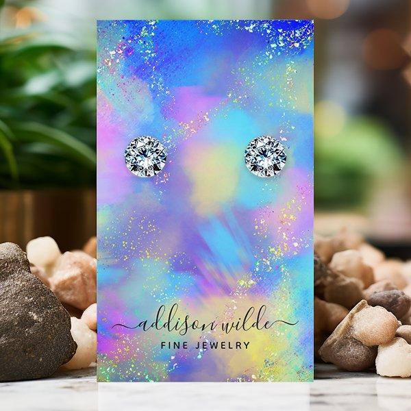 Holographic Chic Opal Iridescent Earring Display