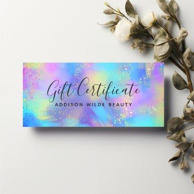 Holographic Chic Opal Iridescent Gift Certificate