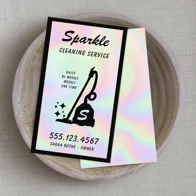 Holographic  Cleaning Service Maid Vacuum Cleaner  Calling Card