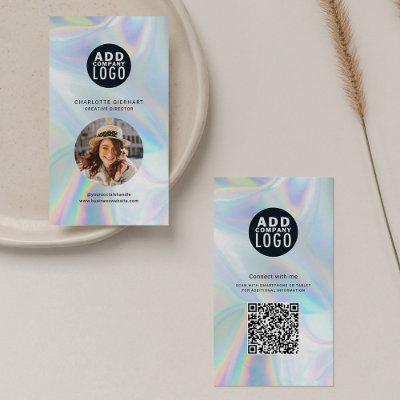 Holographic Company Logo QR Code Employee Photo