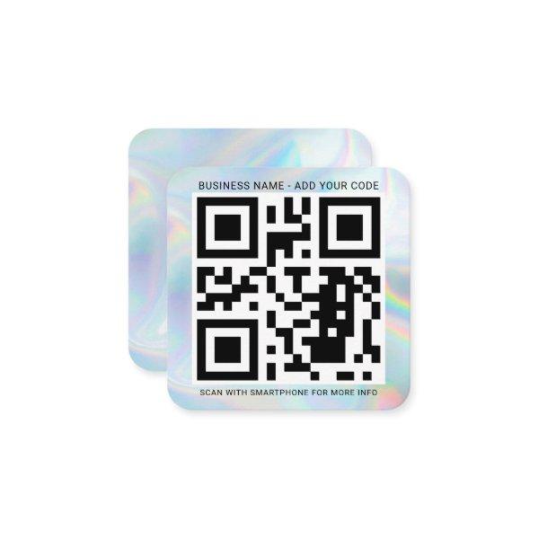 Holographic Custom Logo and QR Code DIY Square