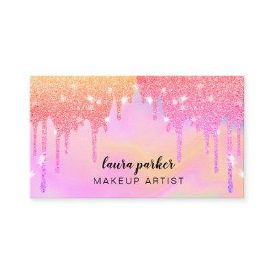 Holographic Dripping Pink Makeup Hair Stylist
