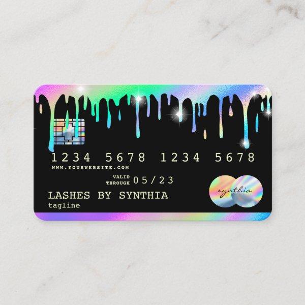 Holographic  Drips Modern Credit Card