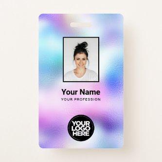 Holographic Employee Photo, Bar Code, Logo, Name Badge