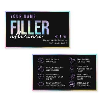 Holographic Filler Aftercare Card