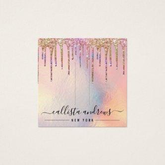 Holographic Glitter Drips Hair Clip Display Card