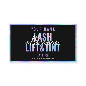 Holographic Lash Lift And Tint Aftercare Card