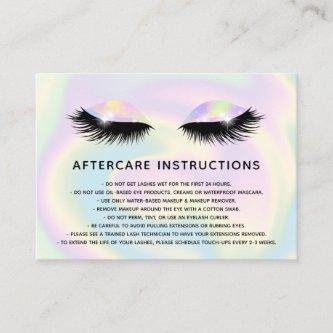 Holographic lashes Beautiful  Eye Aftercare Referral Card