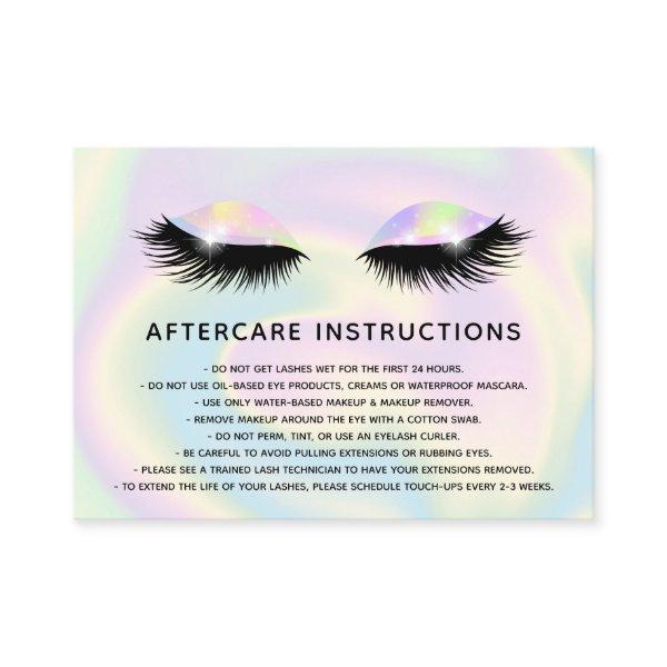 Holographic lashes Beautiful  Eye Aftercare Referral Card