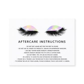 Holographic lashes Beautiful  Eye Aftercare Referral Card