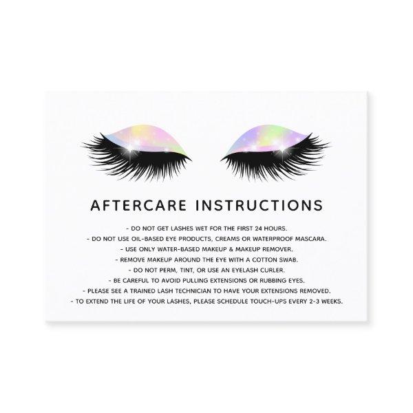 Holographic lashes Beautiful  Eye Aftercare Referral Card