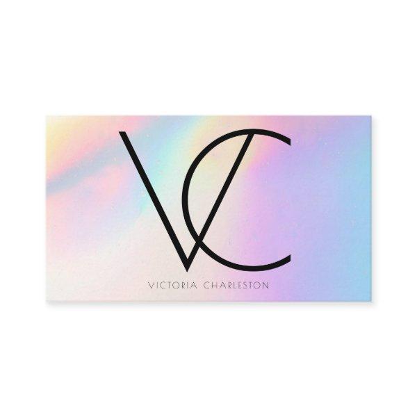 Holographic Light Flare Modern Initials