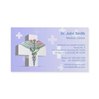 Holographic Medical 3D Caduceus White Cross