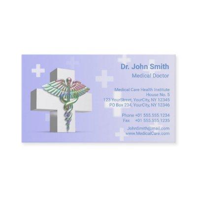 Holographic Medical 3D Caduceus White Cross