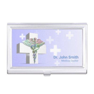 Holographic Medical 3D Caduceus White Cross  Case