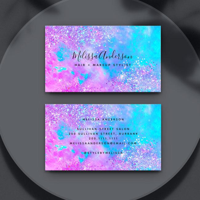 Holographic Opal Stone Glitter Calligraphy