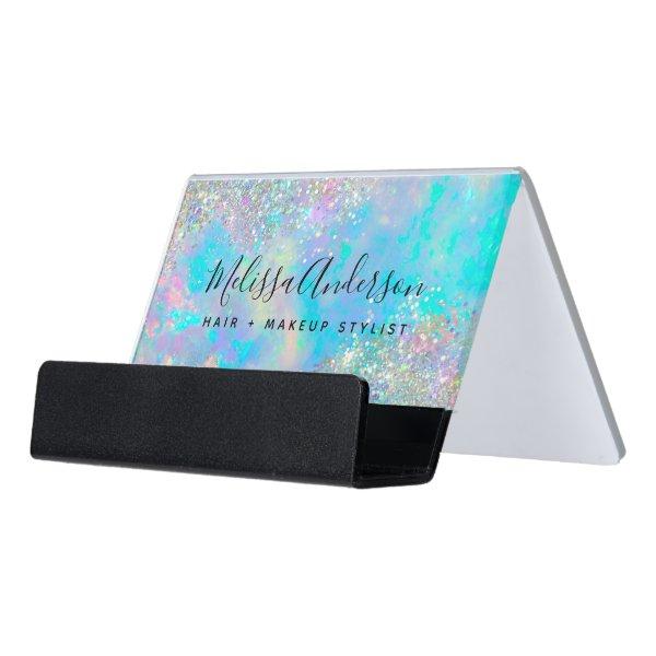Holographic Opal Stone Glitter  Desk  Holder