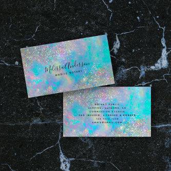Holographic Opal Stone Glitter Notary